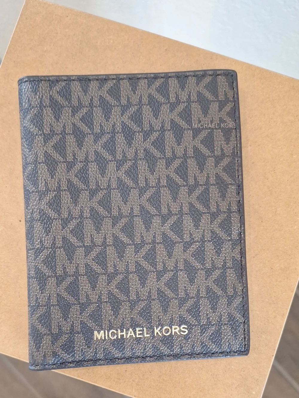 Michael Kors Jet Set Travel Passport Wallet Brown Monogram